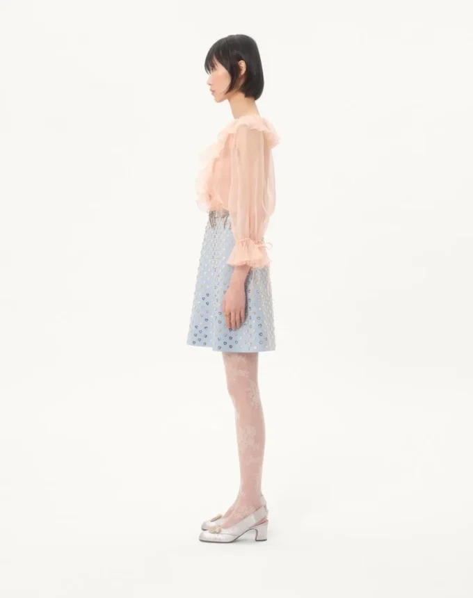 Robe courte en crêpe brodé Couture Robe courte en crêpe brodé Couture