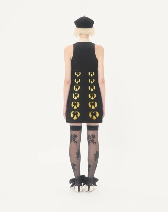 Robe courte en crêpe brodé Couture Robe courte en crêpe brodé Couture