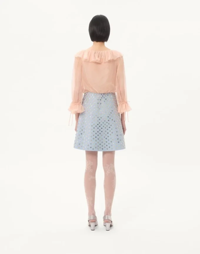 Robe courte en crêpe brodé Couture Robe courte en crêpe brodé Couture