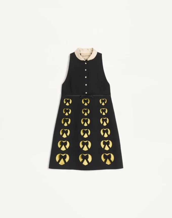 Robe courte en crêpe brodé Couture Robe courte en crêpe brodé Couture