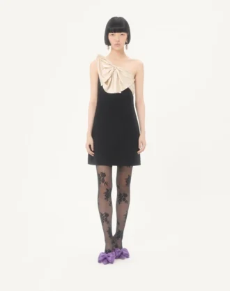 Robe courte en crêpe couture