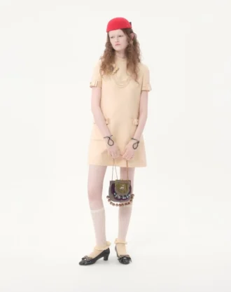 Robe courte en crêpe couture