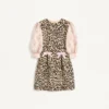 Robe courte en crêpe couture à imprimé animalier Robe courte en crêpe couture à imprimé animalier