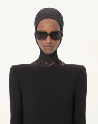 Robe courte en crêpe de laine