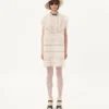 Robe courte en lin léger brodé