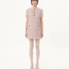 Robe courte en tweed brodé à rubans Robe courte en tweed brodé à rubans