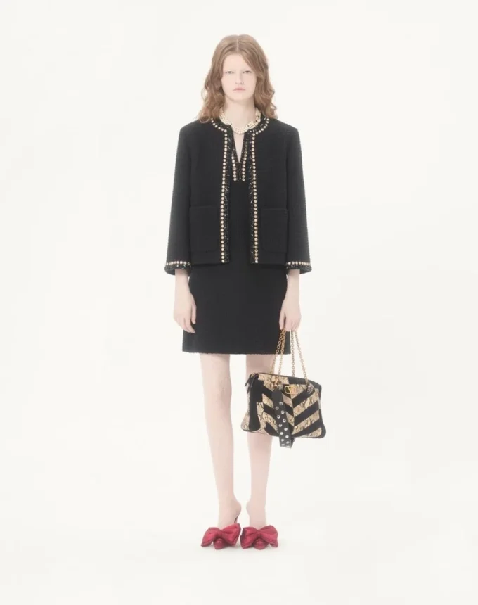 Robe courte en tweed Canestrello brodé