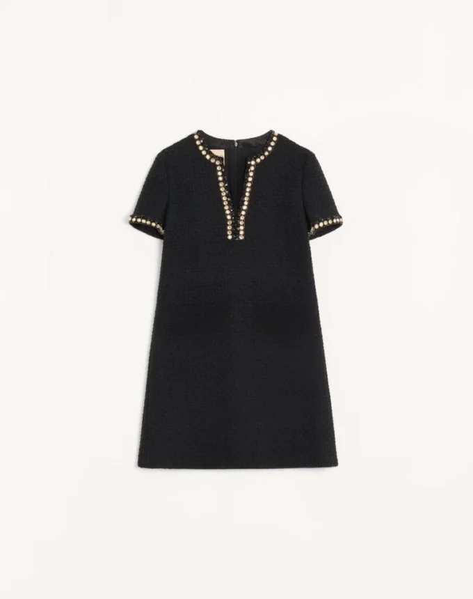 Robe courte en tweed Canestrello brodé
