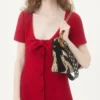 Robe courte en tweed de laine uni
