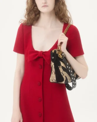 Robe courte en tweed de laine uni