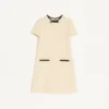 Robe courte en tweed de laine uni Robe courte en tweed de laine uni