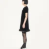 Robe courte en velours sablé brodé