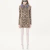 Robe en cachemire avec imprimé animalier et plumes Robe en cachemire avec imprimé animalier et plumes