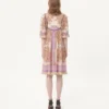 Robe en georgette lurex avec imprimé Voyage Imaginaire Robe en georgette lurex avec imprimé Voyage Imaginaire
