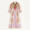 Robe en georgette lurex avec imprimé Voyage Imaginaire Robe en georgette lurex avec imprimé Voyage Imaginaire