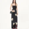 Robe longue en crêpe de Chine jacquard Apres L’Hiver Lilium Robe longue en crêpe de Chine jacquard Apres L’Hiver Lilium