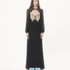 Robe longue en georgette brodée