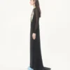 Robe longue en georgette brodée