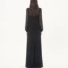 Robe longue en georgette brodée