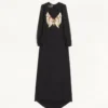 Robe longue en georgette brodée