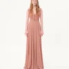 Robe longue en georgette claire Robe longue en georgette claire
