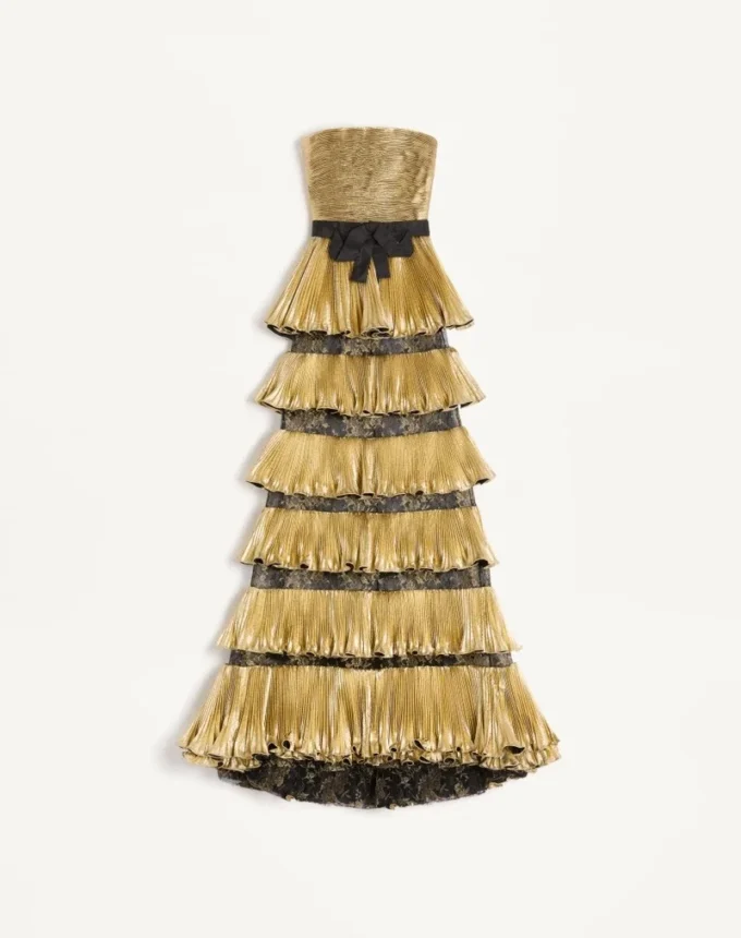 Robe longue en jacquard reps lamé Robe longue en jacquard reps lamé