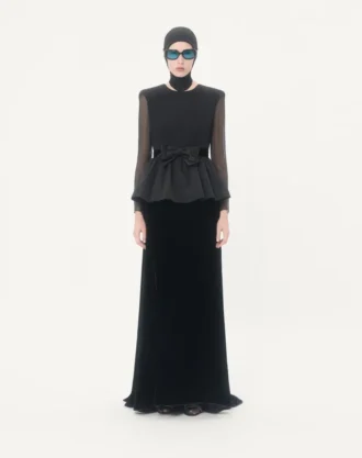 Robe longue en velours sablé Robe longue en velours sablé