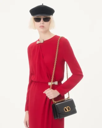 Robe midi en cady couture brodée