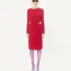 Robe midi en cady couture brodée Robe midi en cady couture brodée