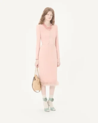 Robe midi en couture Cady avec plumes