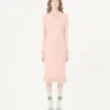 Robe midi en couture Cady avec plumes Robe midi en couture Cady avec plumes