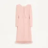Robe midi en couture Cady avec plumes Robe midi en couture Cady avec plumes