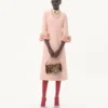 Robe midi en crêpe couture