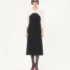 Robe midi en crêpe couture