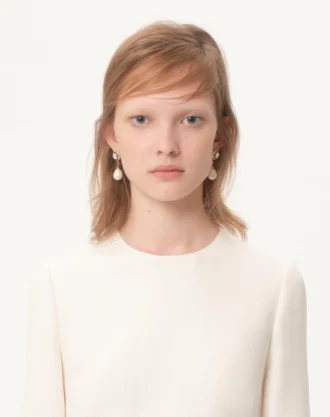 Robe midi en crêpe couture