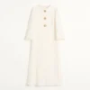 Robe midi en crêpe couture
