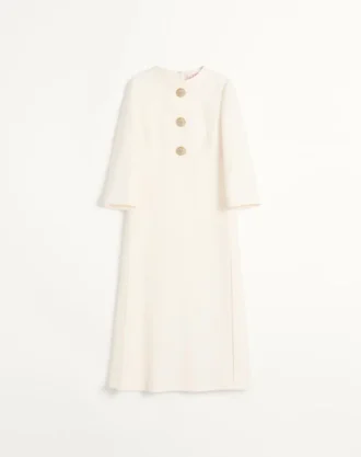 Robe midi en crêpe couture
