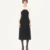 Robe midi en crêpe couture