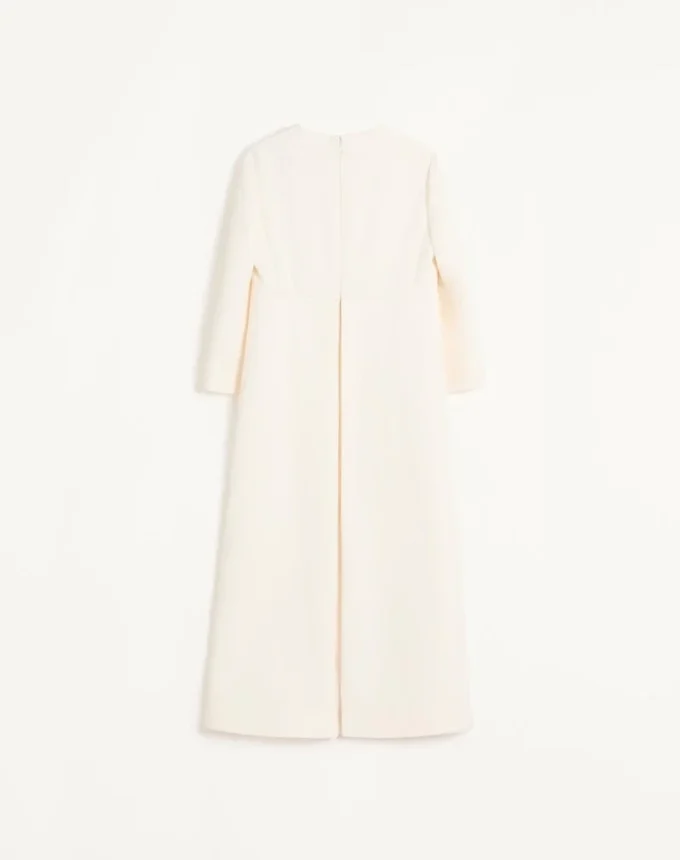 Robe midi en crêpe couture