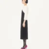 Robe midi en crêpe couture