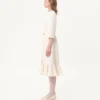 Robe midi en crêpe couture