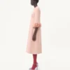 Robe midi en crêpe couture