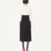 Robe midi en crêpe couture