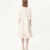 Robe midi en crêpe couture