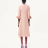 Robe midi en crêpe couture