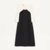Robe midi en crêpe couture