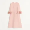 Robe midi en crêpe couture