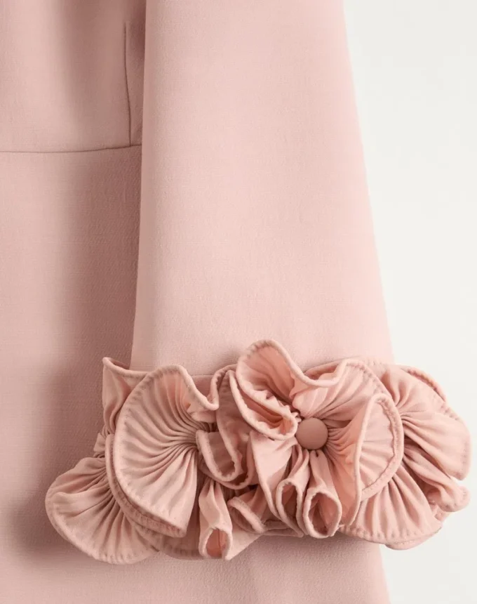 Robe midi en crêpe couture
