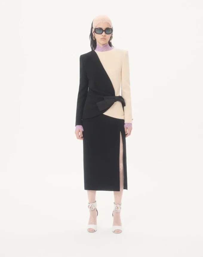 Robe midi en crêpe de laine Robe midi en crêpe de laine