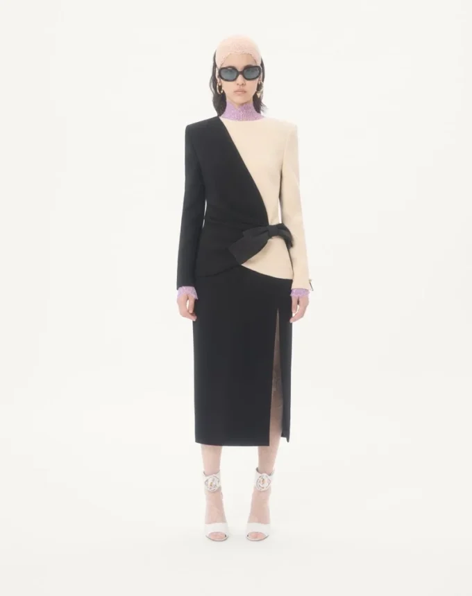 Robe midi en crêpe de laine Robe midi en crêpe de laine